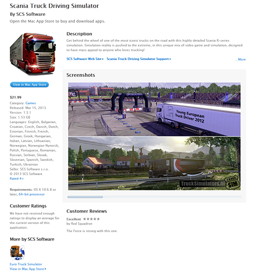 Scania Truck Driving Simulator in de Mac App Store